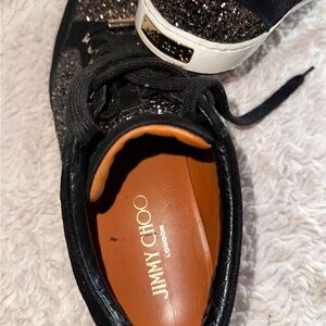 Jimmy Choo Black Glitter Sneakers